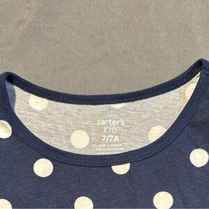 Carter's Navy and White Polka Dot Tee